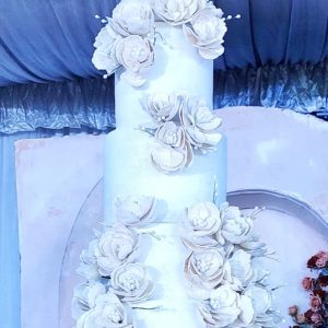 Peony wedding cake