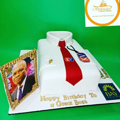 Picture and shirt  cake