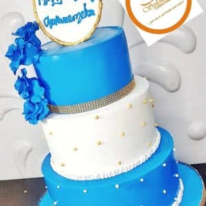 Blue dotted cake